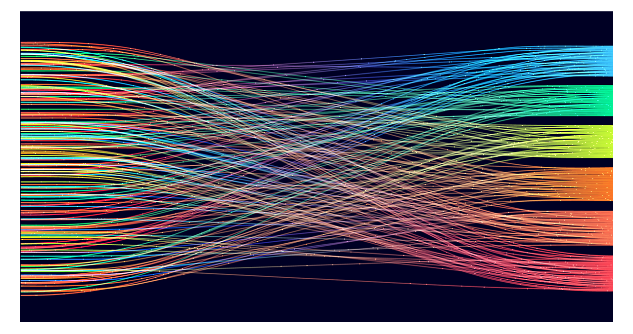Abstraction of Colorful wires representing data