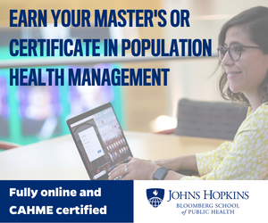 Earn Your mas or certificate in Population Health Management 300X250